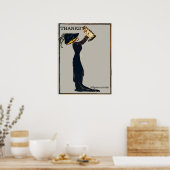 ヴィンテージレディと猫の靴，追加文字 ポスター (キッチン)