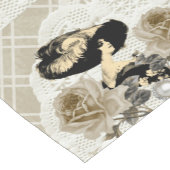 ヴィンテージレディアイボリーレーステーブルランナー ショートテーブルランナー (コーナー)