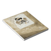 ヴィンテージレディアイボリーレースバラ&ラインストーンメモ帳 ノートパッド (アングル)