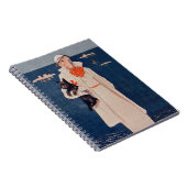 ヴィンテージレディインホワイトスコティテリアドッグ海 ノートブック (右側)