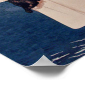 ヴィンテージレディインホワイトスコティテリアドッグ海 ポスター (角)