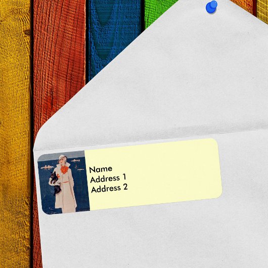 ヴィンテージレディエレガントスコティドッグ差出人住所ラボ ラベル