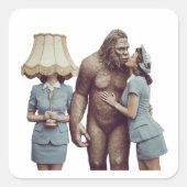 ヴィンテージレディキスをするサスカッチ スクエアシール (正面)