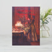 ヴィンテージレディクリスマスツリー招待状 招待状 (スタンド正面)