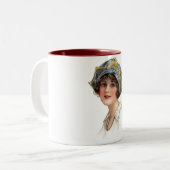 ヴィンテージレディコロネとレースマグ ツートーンマグカップ (正面左)