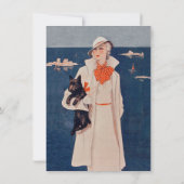 ヴィンテージレディスコティテリアドッグ海誕生日 招待状 (裏面)