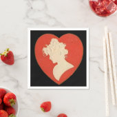 ヴィンテージレディバレンタイン紙ナプキン スタンダードカクテルナプキン (インサイチュ)