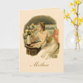 ヴィンテージレディビクトリアンーバラマザーズ・デイ・カード カード (黄色い花)