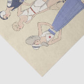 ヴィンテージレディフランスのオンビーチデコページタイポグラフィ 薄葉紙 (詳細)