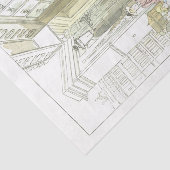 ヴィンテージレディフランスのデコページ通りベーカリー組織 薄葉紙 (詳細)