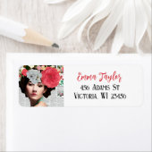 ヴィンテージレディフローラ紙コラージュ新聞 ラベル (インサイチュ)