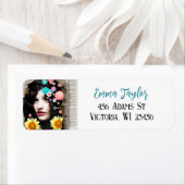 ヴィンテージレディフローラ紙コラージュ新聞 ラベル (インサイチュ)