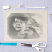 ヴィンテージレディブラックアンドホワイトティッシュペーパー 薄葉紙 (クラフト)