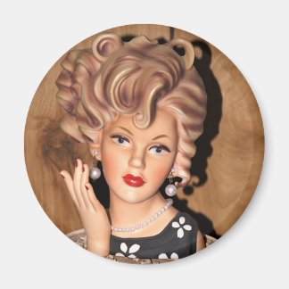 ヴィンテージレディヘッド花瓶ビッグコルクねじ髪1960s マグネット