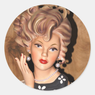 ヴィンテージレディヘッド花瓶ビッグコルクねじ髪1960s ラウンドシール