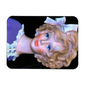 ヴィンテージレディヘッド花瓶ピンクのラッフルボンネット マグネット (横)