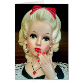 ヴィンテージレディヘッド花瓶10代のハートネックレスカード (正面)