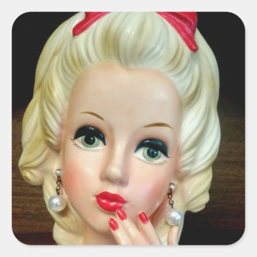 ヴィンテージレディヘッド花瓶10代のハートネックレス スクエアシール (正面)