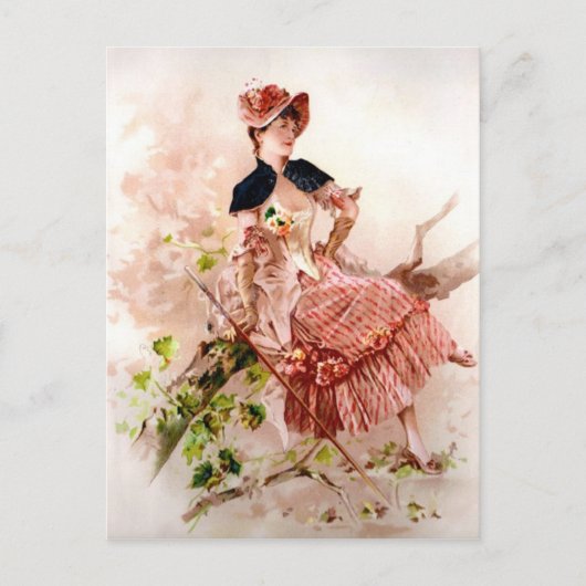 ヴィンテージレディポートレートはがき ポストカード (正面)