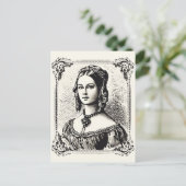 ヴィンテージレディポートレートスタンプ3 ポストカード (スタンド正面)