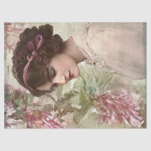 ヴィンテージレディポートレートデコページ 薄葉紙 (正面)