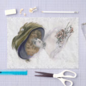 ヴィンテージレディポートレートデコページ 薄葉紙 (クラフト)