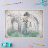 ヴィンテージレディラベンダーガーデンフランスのフレームアーチ 薄葉紙 (クラフト)