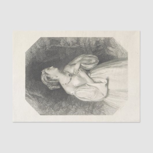 ヴィンテージレディラヴィニアブラックアンドホワイトティッシュペーパー 薄葉紙 (正面)