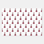 ヴィンテージレディレッドドレエレガントス ラッピングペーパーシート (正面3)