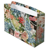 ヴィンテージレディレトロ植物花パターン ラージペーパーバッグ (裏面アングル)