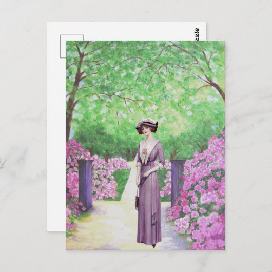 ヴィンテージレディロードデンドロンガーデンポストカード ポストカード (正面/裏面)