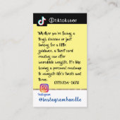 ヴィンテージレディーイエロータロット名刺 名刺 (裏面)