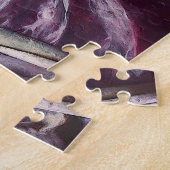 ヴィンテージレディーインピンク薄紫ドレス&レッドローズ ジグソーパズル (側面)