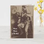 ヴィンテージレディーイン鏡誕生日カード カード (黄色い花)