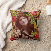 ヴィンテージレディーカメオバラ枕 クッション (ブランケット)