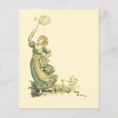 ヴィンテージレディーキャッシングバタフライスクラップブック紙 (正面)