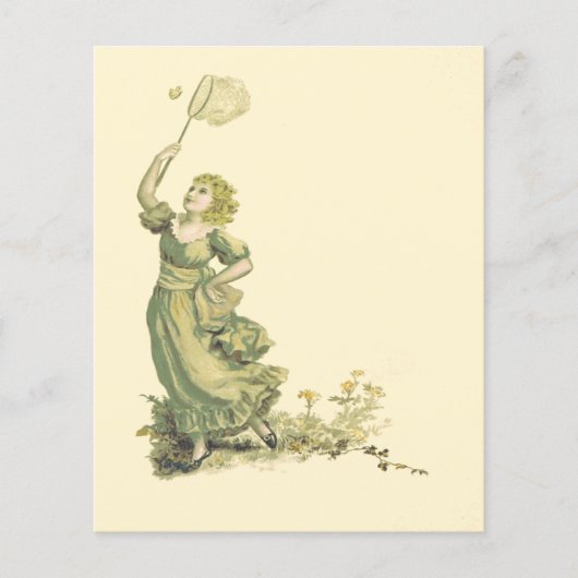 ヴィンテージレディーキャッシングバタフライスクラップブック紙 (正面)