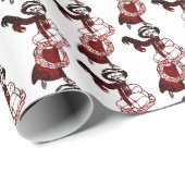 ヴィンテージレディークリスマスラッピング紙 ラッピングペーパー (ロールコーナー)