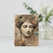 ヴィンテージレディーコラージュ葉書 ポストカード (スタンド正面)