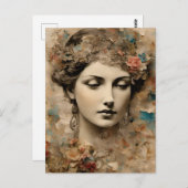 ヴィンテージレディーコラージュ葉書 ポストカード (正面/裏面)