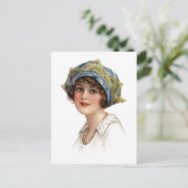 ヴィンテージレディーコロネット及びレース葉書 ポストカード (スタンド正面)