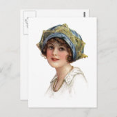 ヴィンテージレディーコロネット及びレース葉書 ポストカード (正面/裏面)