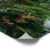 ヴィンテージレディースがピンクのバラの花を摘む ポスター (角)