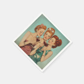 ヴィンテージレディースとワイン スタンダードカクテルナプキン (角)