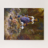 ヴィンテージレディースアンドホイールバロウの森 ジグソーパズル (横)