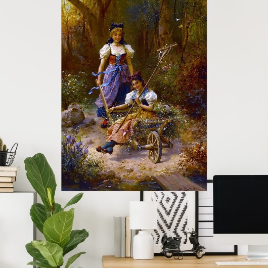 ヴィンテージレディースアンドホイールバロウの森 ポスター (ホームオフィス)