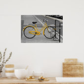 ヴィンテージレディースイエローサイクリング，フィレンツェ，イタリア ポスター (キッチン)