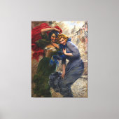 ヴィンテージレディースイングリーンレッドブルー キャンバスプリント (正面)