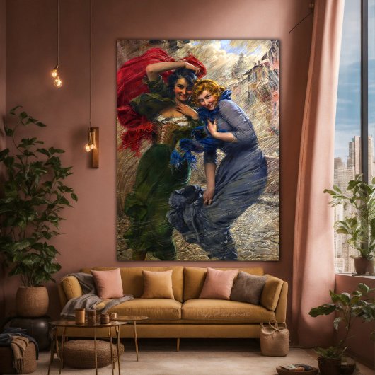 ヴィンテージレディースイングリーンレッドブルー ポスター