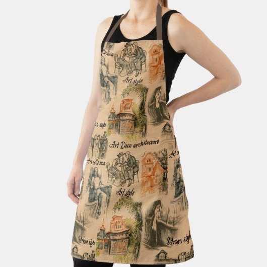 ヴィンテージレディースインザシティペンシルスケッチ エプロン (インサイチュ)